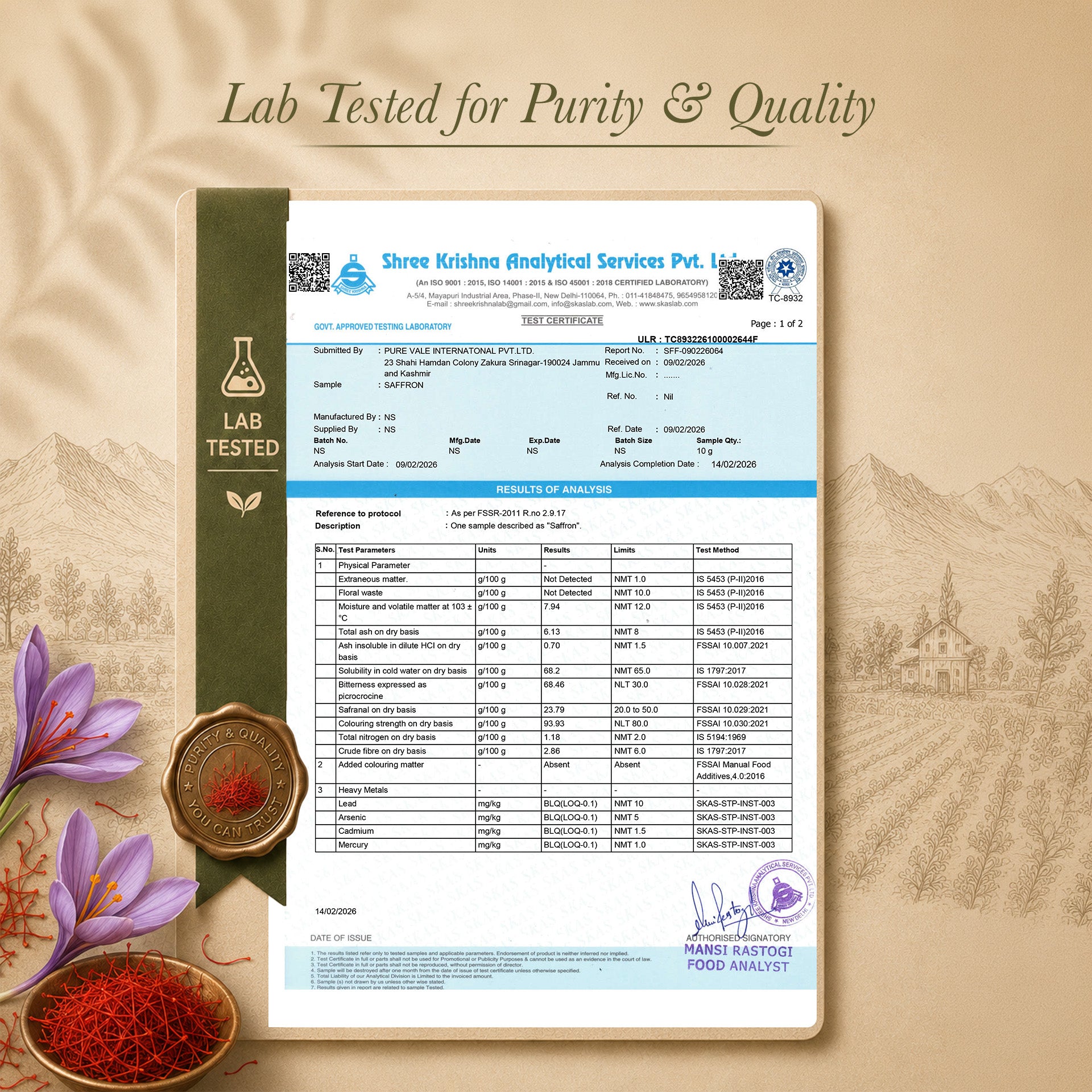 Kashmiri Pure Mongra Saffron | 1gm
